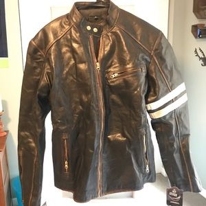 Men’s leather vintage motorcycle jacket.